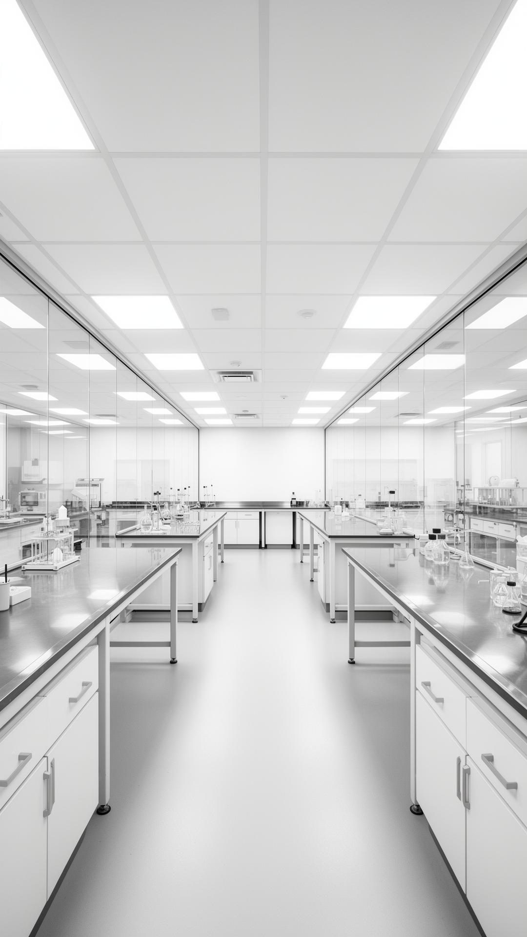 Controlled laboratory environment with specialist equipment